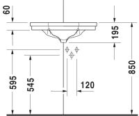 Vorschau: Duravit Serie 1930 Eck-Handwaschbecken oktogonal 59,5x45cm, mit Hahnloch und Überlauf, WonderGliss, weiß 07934200001