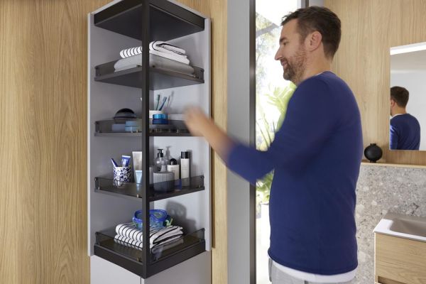 Burgbad Sys30 MagicTwist Drehschrank mit Wäschekippe
