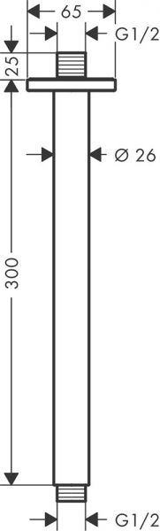 Hansgrohe Vernis Shape Deckenanschluss 30cm, schwarz matt