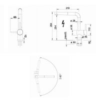 Vorschau: Blanco Linus-S-F Küchen-Einhebelmischer mit Ausziehbrause, für Vorfenstermontage, Niederdruck