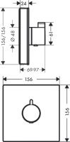 Vorschau: Hansgrohe ShowerSelect Thermostat Highflow Unterputz, schwarz/chrom - Ausstellungsstück