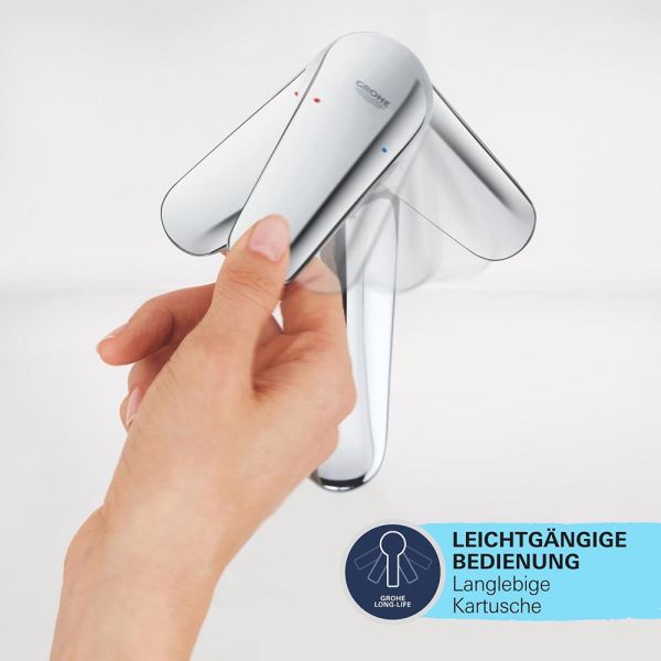 Grohe QuickFix Swift Wasserhahn mit Push-Open Ablaufgarnitur, S-Size, chrom