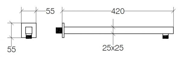 lineabeta SUPIONI Brausearm 42cm, Wandmontage 1/2", chrom