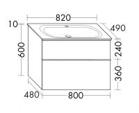 Vorschau: Burgbad Fiumo Waschtisch mit Waschtischunterschrank, 82cm SFXL082F3956C0001G0223