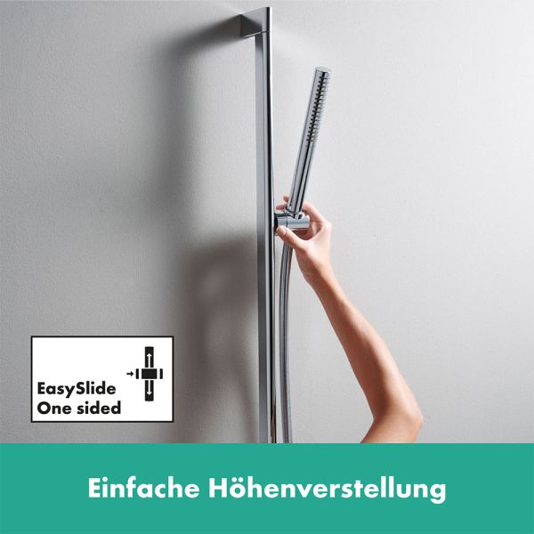 Hansgrohe Pulsify S Duschset 100 1 Strahlart wassersparend mit Duschstange 65cm, chrom
