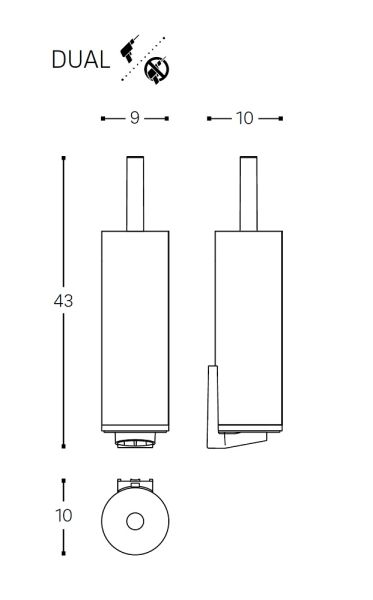 Cosmic Architect Toilettenbürstenhalter, Wandmontage, zum Schrauben oder Kleben, chrom