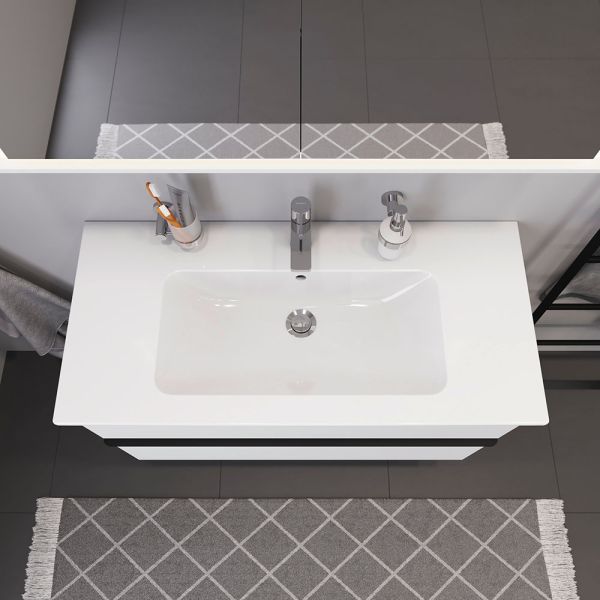 Duravit ME by Starck Waschtisch 103x49cm, mit Hahnloch, mit Überlauf, WonderGliss, weiß 23361000001