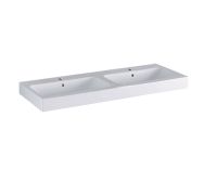 Geberit iCon Doppel-Waschtisch mit 2x1 Hahnloch, 120x48,5cm, weiß