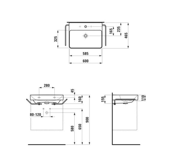 Laufen Pro X Waschtisch 60x46,5cm