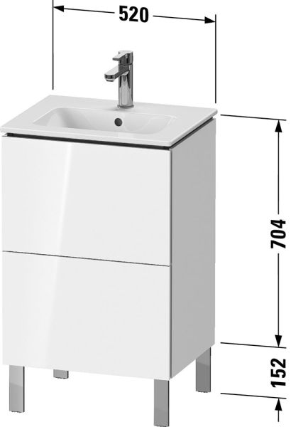 Duravit L-Cube Waschtischunterschrank bodenstehend 52x42cm mit 2 Schubladen für ME by Starck 233653