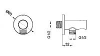 Vorschau: Avenarius Shower Brause-Wandhalter rund mit integriertem Brauseanschluß, chrom