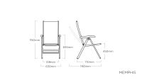 Vorschau: KETTLER EDGE | MEMPHIS Gartenmöbel-Set, Tisch 160x95cm mit 4x Multipositionssessel, anthrazit/teak