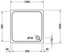 Vorschau: Duravit D-Code Duschwanne quadratisch 100x100cm, Sanitäracryl, weiß