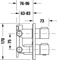 Vorschau: Duravit Duschthermostat rund, Unterputz mit Grundkörper, chrom