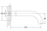 Vorschau: Steinberg Serie 100 / 250 Wand-Auslauf für Waschtisch oder Wanne, Ausladung 245mm, chrom