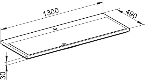 Keuco Royal Reflex Mineralguss-Waschtisch mit 1 Hahnloch, weiß, 130x3x49cm 34081311301