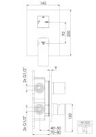 Vorschau: Steinberg Wannenarmatur/Duscharmatur mit 2-Wege Umsteller, eckig, chrom