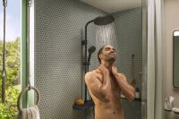 Vorschau: hansgrohe Activera S Duschsystem 240 1jet EcoSmart+ ShowerTablet Select, schwarz matt