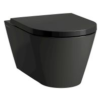 Kartell by Laufen Wand-Tiefspül-WC SET, spülrandlos inkl. WC-Sitz, schwarz matt