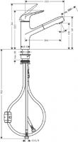 Vorschau: Hansgrohe Focus M42 Einhebel-Küchenmischer mit Ausziehauslauf