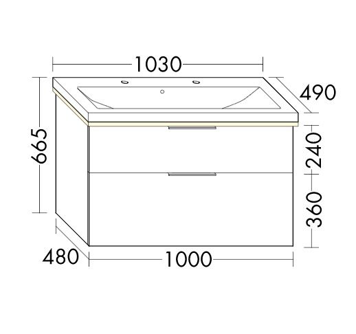 Burgbad Eqio Waschtisch 103cm mit Unterschrank & LED-Beleuchtung