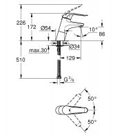 Vorschau: Grohe Euroeco Special Einhand-Waschtischbatterie grande, glatter Körper, chrom