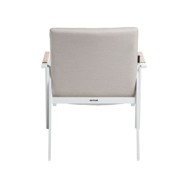 KETTLER DINING DIAMOND Loungesessel Sunbrella®, weiß matt/ natte linen chalk 0103908-5820