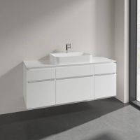 Villeroy&Boch Legato Waschtischunterschrank 140x50cm für Aufsatzwaschtisch, 5 Auszüge glossy white B7600Dh