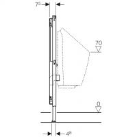 Vorschau: Geberit Duofix Element für Urinal, 112–130cm, universell, für integrierte Urinalsteuerung