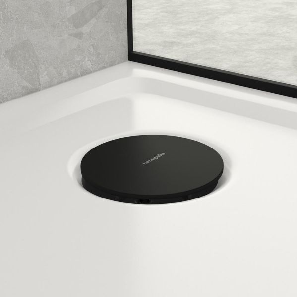 hansgrohe RainDrain Staro Fertigset Ablaufgarnitur für Duschwanne, schwarz matt 60058670