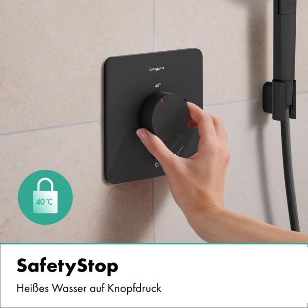 hansgrohe Ecostat Comfort Q Thermostat Unterputz 1 Funktion, schwarz matt