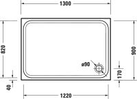 Vorschau: Duravit D-Code Duschwanne 130x90cm, weiß
