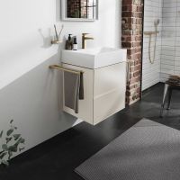 hansgrohe Xevolos E Waschtischunterschrank 58x47,5cm für Waschtisch, 2 Schubkästen, sandbeige matt sandbeige metallic hansgrohe Xevolos E Waschtischunterschrank 58x47,5cm für Waschtisch, 2 Schubkästen, sandbeige matt sandbeige metallic