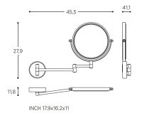 Vorschau: Cosmic Architect/Essentials Wand-Kosmetikspiegel, 5-fache Vergrößerung, schwarz matt