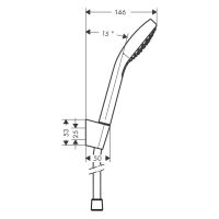 Vorschau: hansgrohe Croma Select E Brausehalterset 110 Vario 1jet, Duschschlauch 1,25m, weiß/chrom