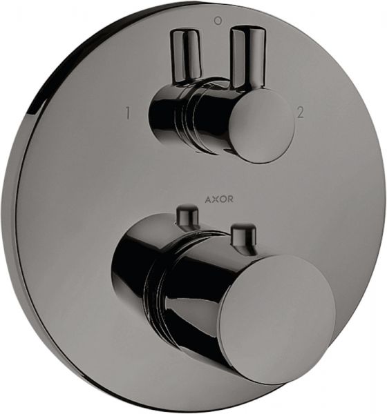 Axor Uno Thermostat Unterputz mit Ab- und Umstellventil polished black chrome 38720330