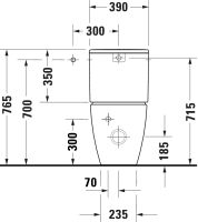 Vorschau: Duravit ME by Starck Stand-WC für Kombination, Tiefspüler, spülrandlos, WonderGliss, weiß