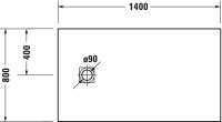 Vorschau: Duravit Sustano Duschwanne 140x80cm, rechteckig, schneidbar tech. Zeichnung