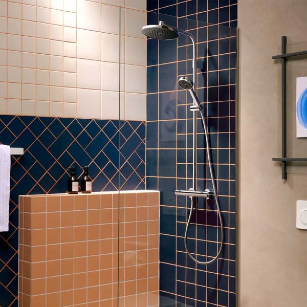 hansgrohe Activera S Duschsystem 240 1jet mit EcoSmart & Ecostat Fine Varia, chrom