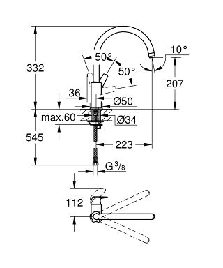 Grohe BauFlow Einhand-Spültischbatterie, 12, chrom 31538001 1