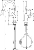 Vorschau: Hansgrohe Focus M42 Küchenarmatur 180 2 Strahlarten 71862000