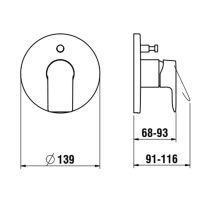 Vorschau: Laufen Cityplus Einhand-Fertigmontage-Set für Unterputz-Bademischer inkl. Sicherheitseinrichtung