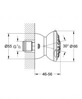 Vorschau: Grohe Relexa 65 Seitenbrause 2 Strahlarten, chrom