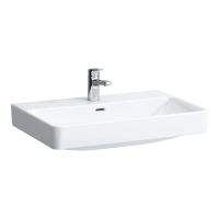 Laufen Pro S Aufsatzwaschtisch wandmontiert, geschliffen, mit 1 Hahnloch, 70x46,5cm, weiß H8169670001041