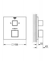 Vorschau: Grohe Grohtherm Cube Thermostat- Brausebatterie mit integrierter 2-Wege-Umstellung