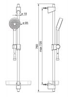 Vorschau: Hansa Hansabasicjet Wandstangen-Set 72cm, 1-strahlig, chrom