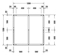 Vorschau: Duravit Tempano Fußgestell höhenverstellbar 70 - 100mm 1200x1200x85mm