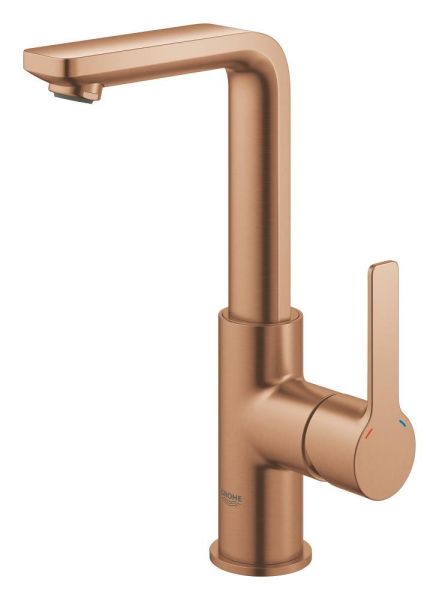 Grohe Lineare Badarmatur L-Size mit Zugstangen-Ablaufgarnitur, warm sunset gebürstet