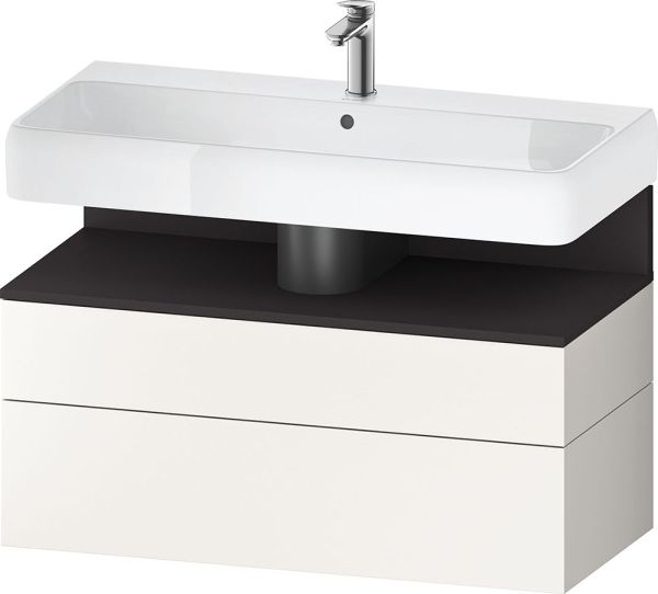 Duravit Qatego Unterschrank 99x47cm in weiß supermatt, mit offenem Fach in graphit QA4395 