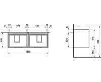 Vorschau: Laufen Juna Waschtischunterbau 117cm für Doppelwaschtisch Pro S H814966